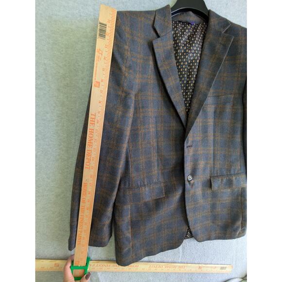 Alan Flusser Sport Coat Blazer Mens M Plaid Floral Lined Two-Button Suit Jacket - Picture 7 of 12